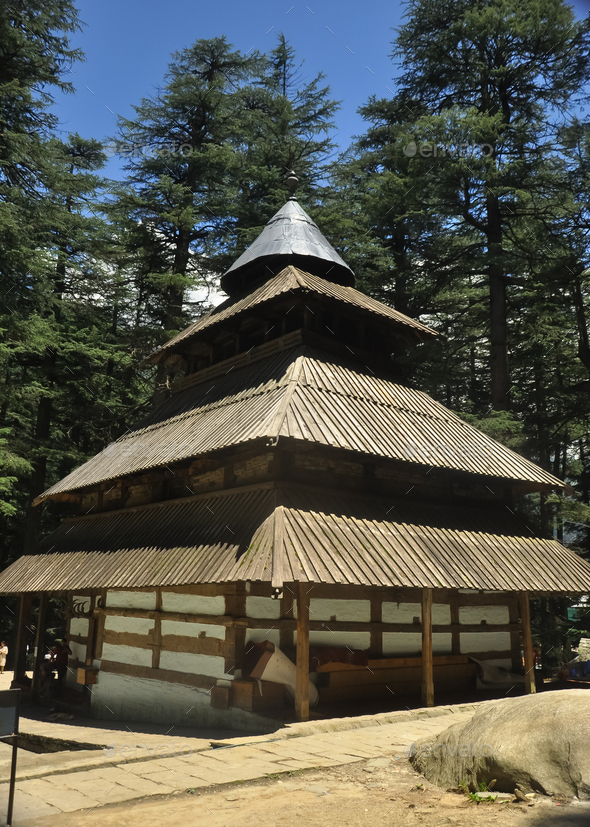 A famous Hadimba Devi Temple in Manali, Himachal Pradesh, India which ...