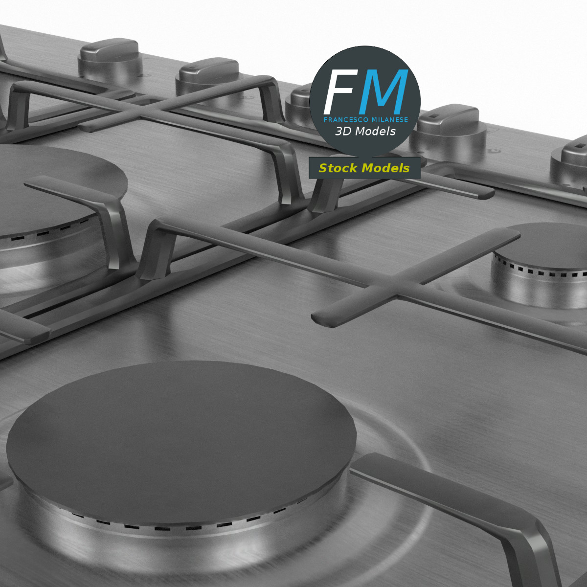 5 burners gas hob by 3DOcean