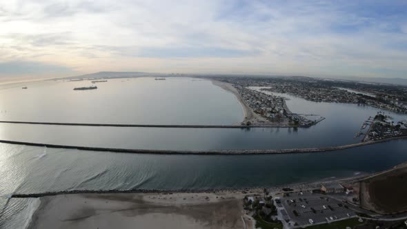 Alamitos Bay Peninsula Long Beach California Aerial Overhead View alt