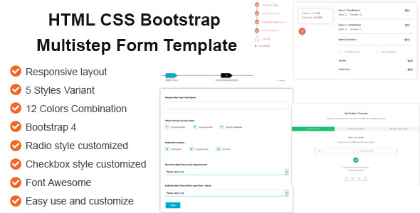 HTML CSS Bootstrap Multistep Form Template