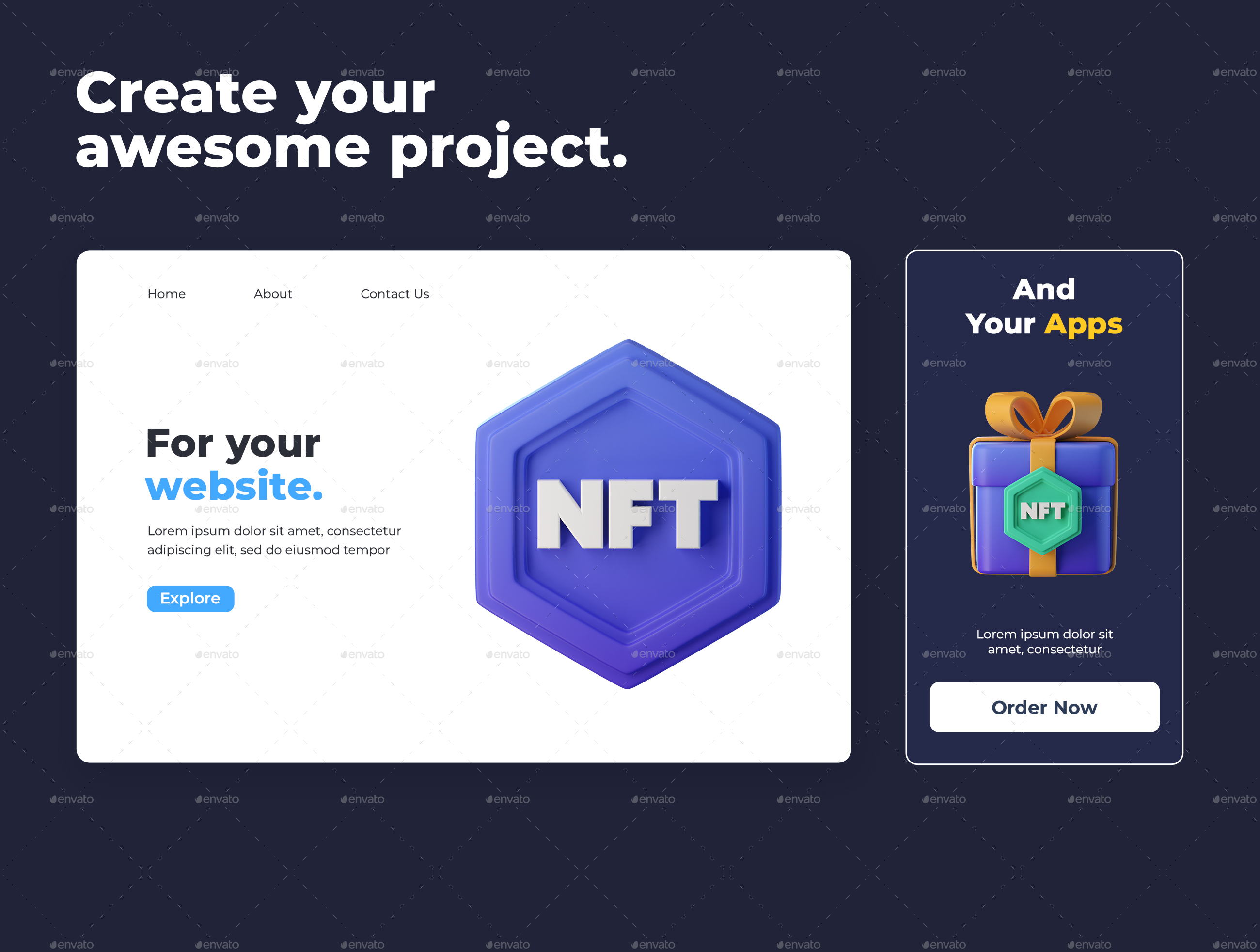 NFT 3D Icons, Icons | GraphicRiver