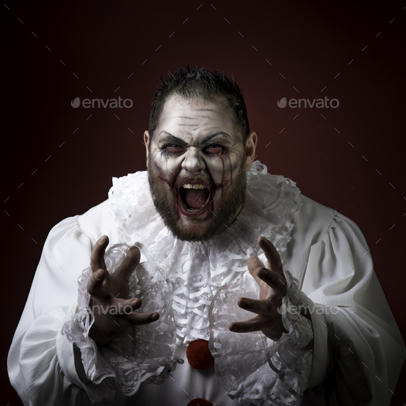 Scary Evil Clown - Stock Photo - Images