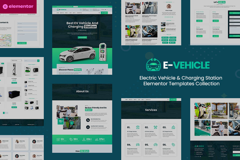EVehicle Electric Vehicle & Charging Station Elementor Template Kit
