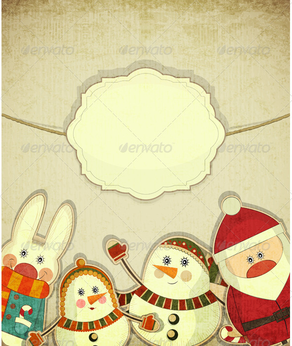 Vintage Design of Christmas Postcard - Christmas Seasons/Holidays