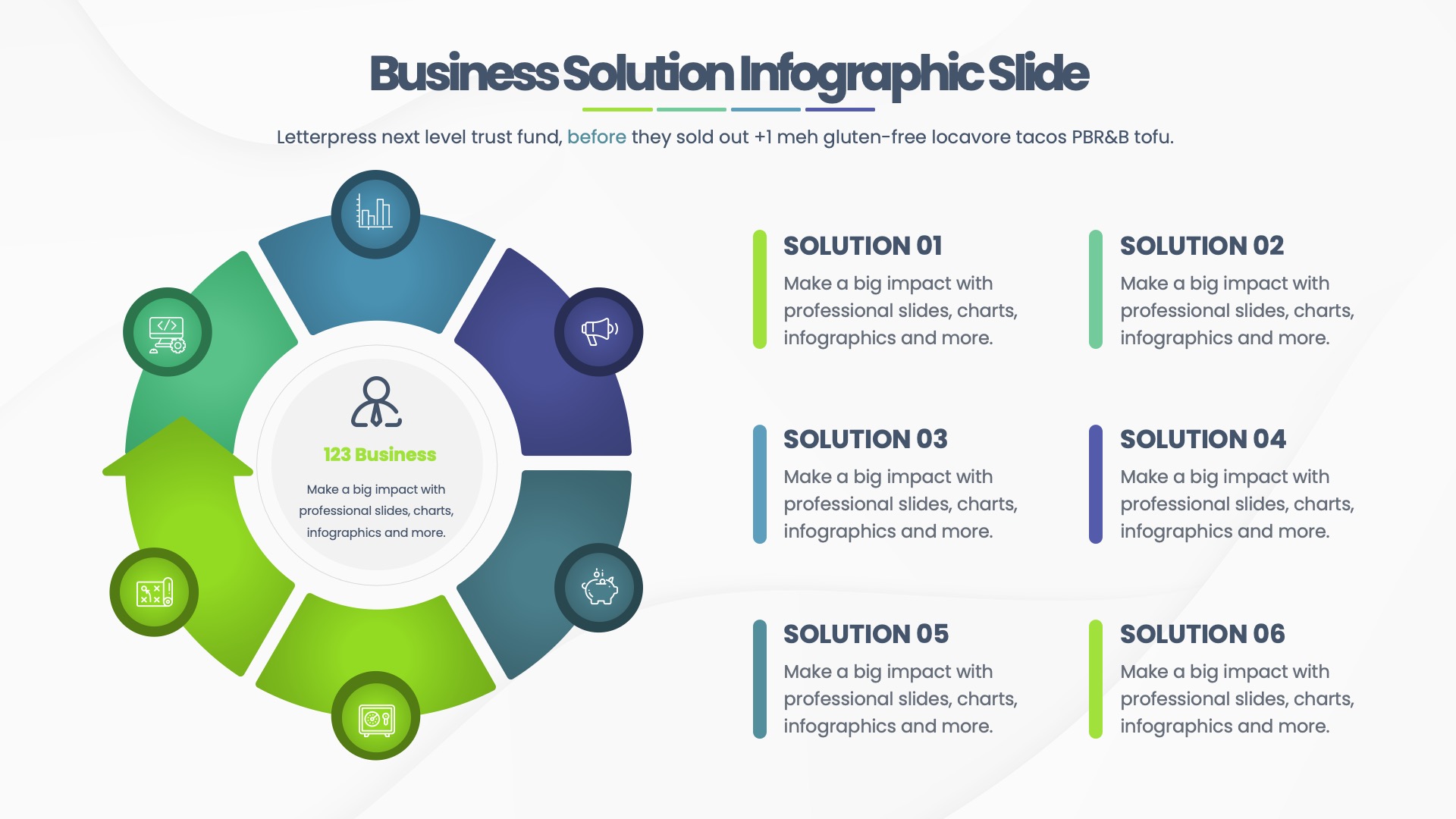 Business Solution - PowerPoint Infographics Slides, Presentation Templates