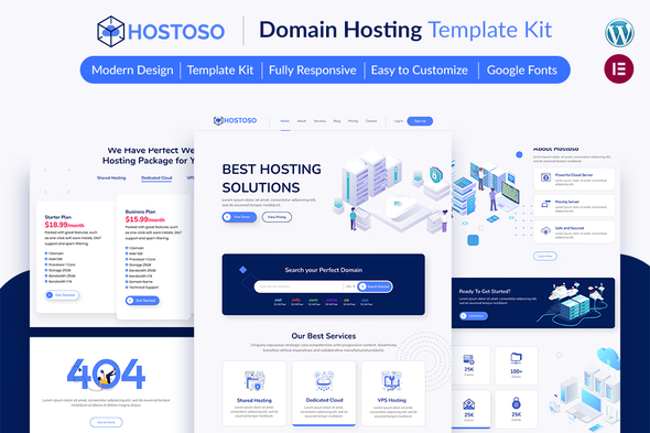 HOSTOSO - Hosting & Webhosting Service Template Kit