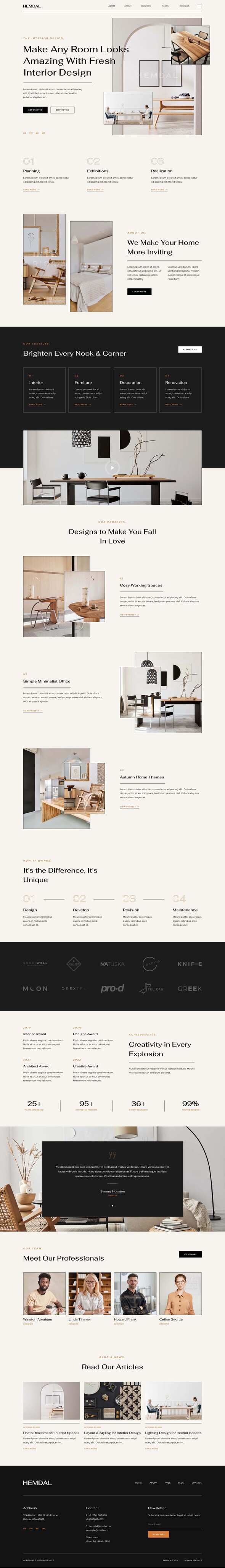 Hemdal - Interior Design & Architecture Elementor Template Kit
