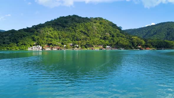 El Salvador Turquoise Lake Coatepeque - Aerial View Speed Up video