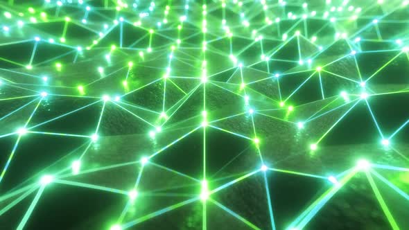 Flying Over the Landscape of a Relief Area in a Retro Futuristic Style alt