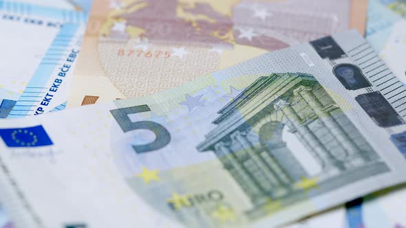 Macro Shot Of A Five Euro Bill