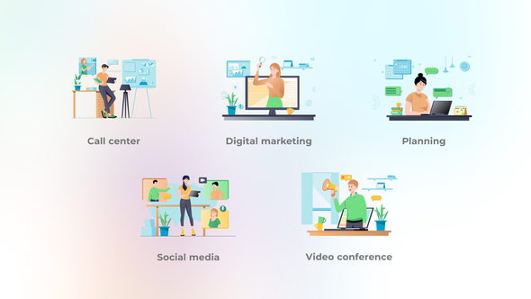 Digital marketing - Flat concepts