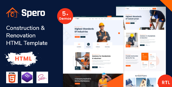 Spero - Construction Industry Bootstrap Template