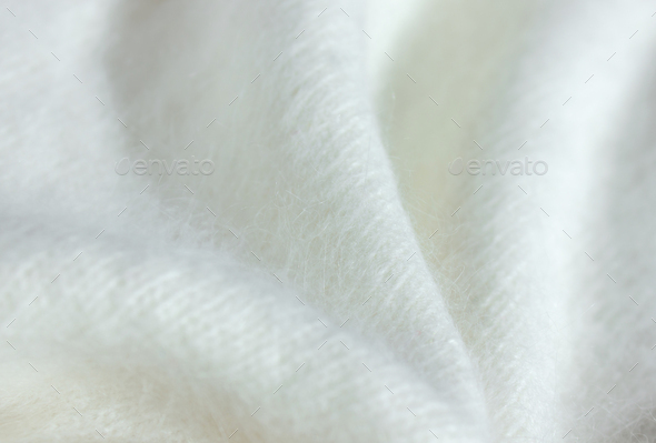 White Delicate Soft Background Of Plush Fabric Stock Photo