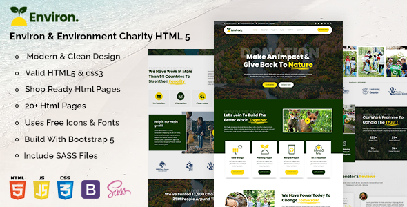 Environ - Environment Charity HTML Template