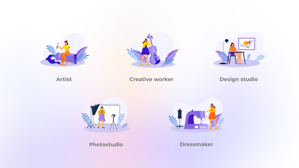 Creative workers - Flat concepts