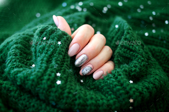 Buy Winter Blue / 3D Sweater Nail Design / Holographic Glitter / Luxury  Hand Painted Reusable Press on Nails Online in India - Etsy