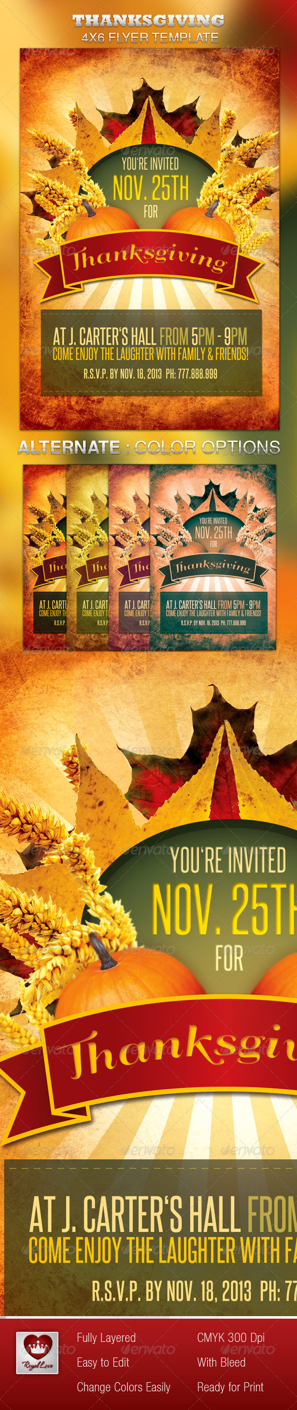 Thanksgiving Flyer - Holidays Events