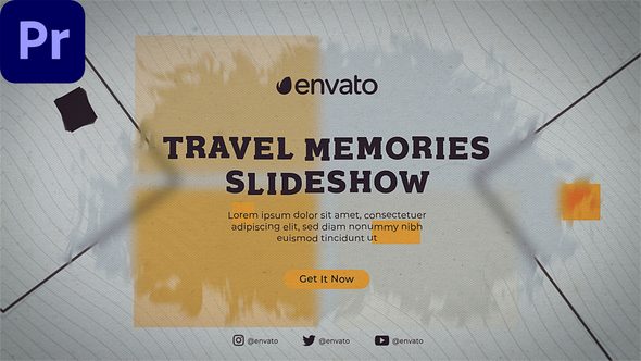 Travel Memories Slideshow - Glitch Style Photoalbum |MOGRT|