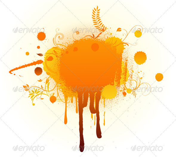 Big Orange Blot - Backgrounds Decorative