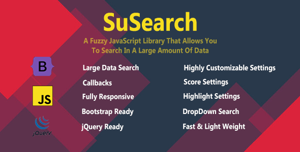 SuSearch - A Fuzzy JavaScript Search Plugin