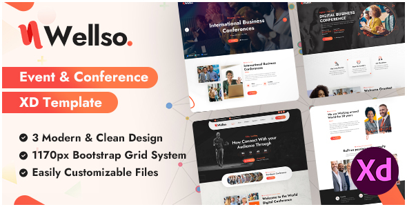 Wellso – Event & Conference XD Template