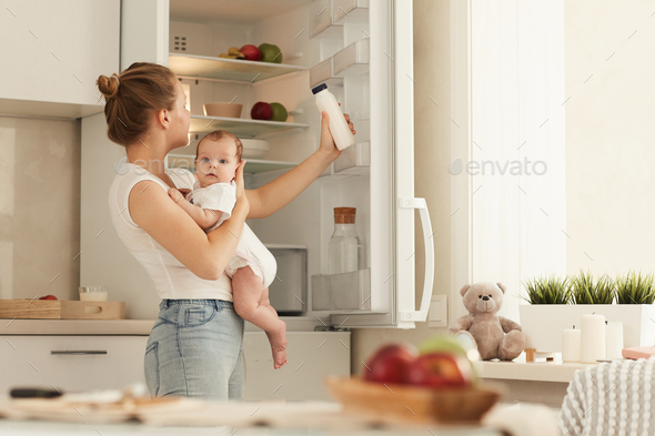 Looking for baby formula - Stock Photo - Images