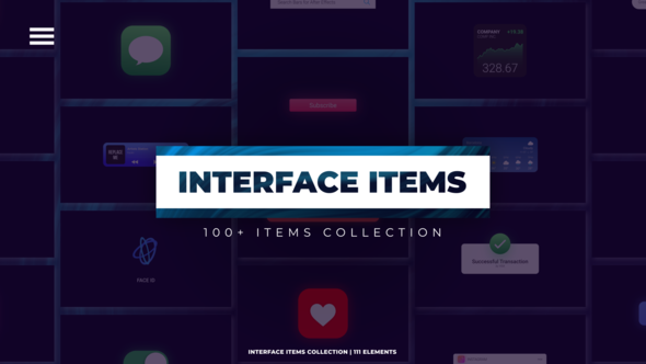 Interface Items Collection | 100+ Elements for Premiere Pro