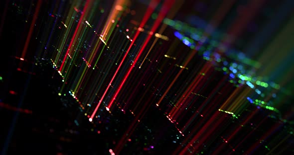 Futuristic data stream and lights