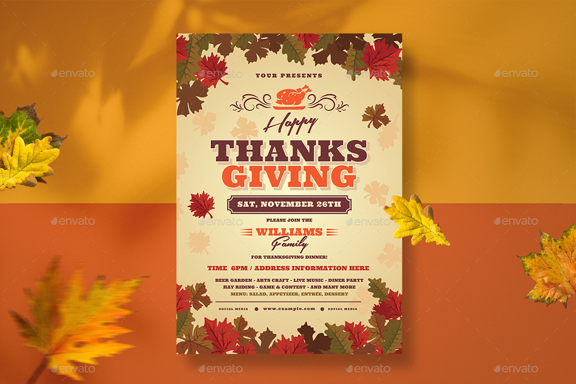 Thanksgiving Flyer, Print Templates | GraphicRiver