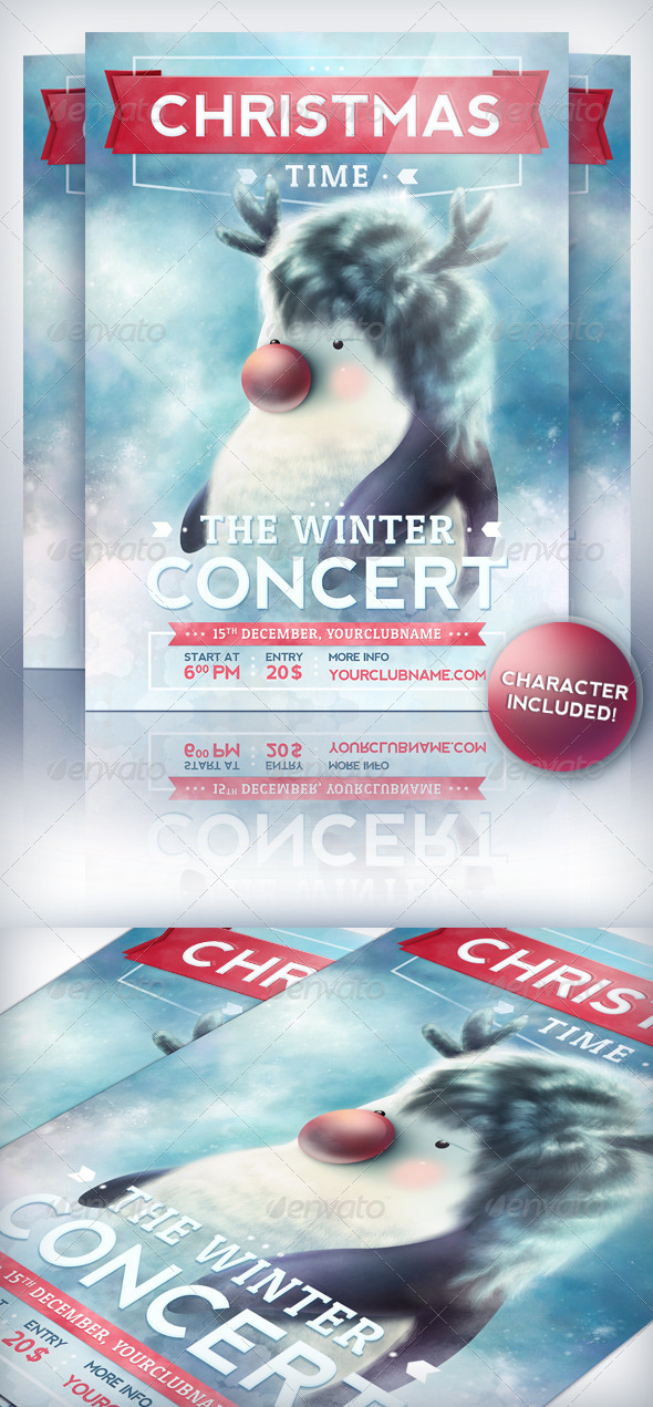 Christmas Time - Party Flyer Template - Holidays Events