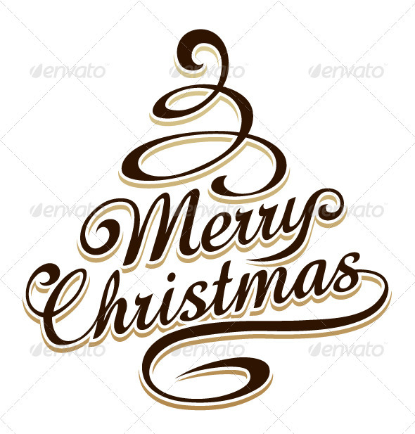 Merry Christmas Typography - Christmas Seasons/Holidays