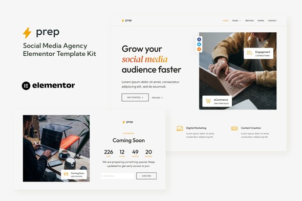 Prep - Social Media Agency Elementor Template Kit