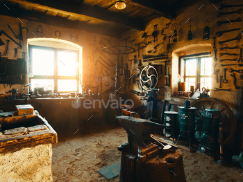 Old smithy workshop interior