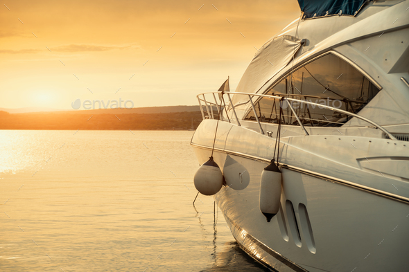 Yacht on dock - Stock Photo - Images