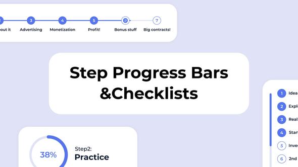 Step Progress Bars & Checklist Bullet List