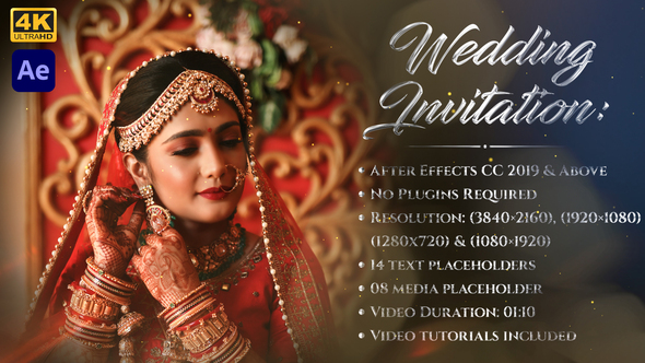 Royal Indian Wedding Invitation-Silver Version
