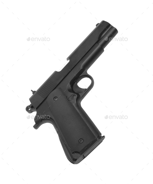 Airsoft hand gun - Stock Photo - Images