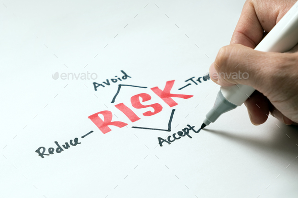 Risk management concept avoid, accept, reduce or transfer Stock Photo ...