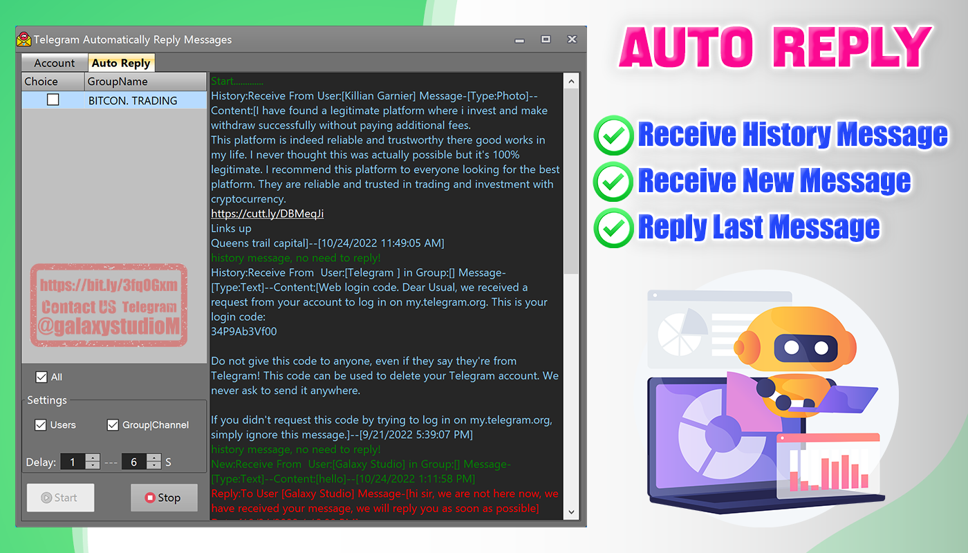 Telegram Auto Reply Message 1.0.1 by GalaxyXStudio CodeCanyon