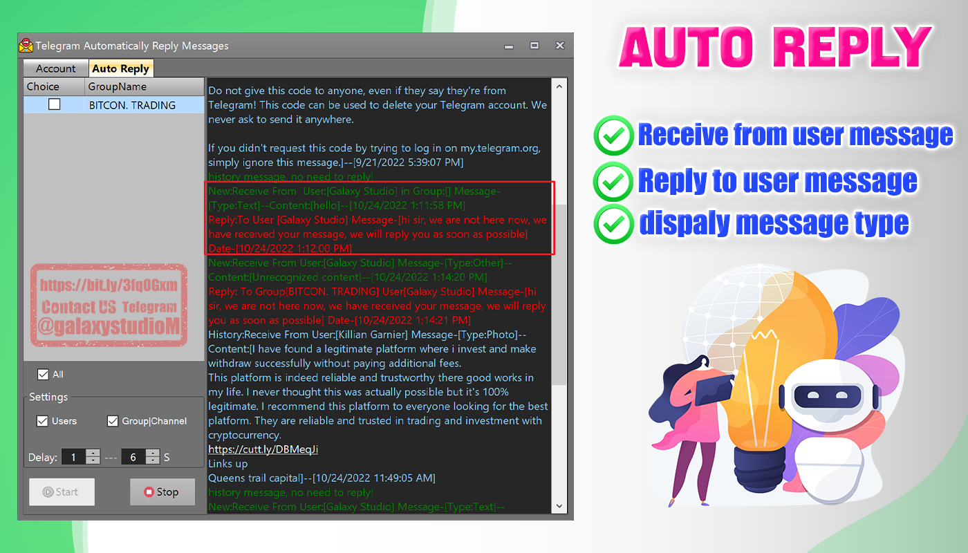 Telegram Auto Reply Message 1.0.1 by GalaxyXStudio CodeCanyon