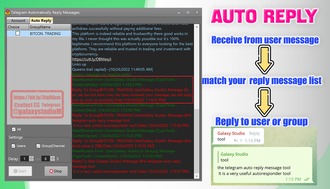 Telegram Auto Reply Message 1.0.1 by GalaxyXStudio CodeCanyon