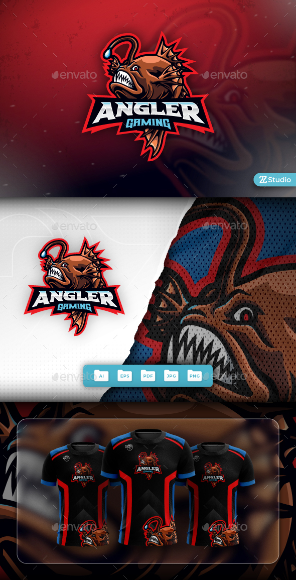 Anglerfish Mascot Logo Design