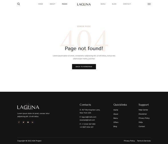 Laguna - Beach Club Lounge Bar & Resort Elementor Template Kit