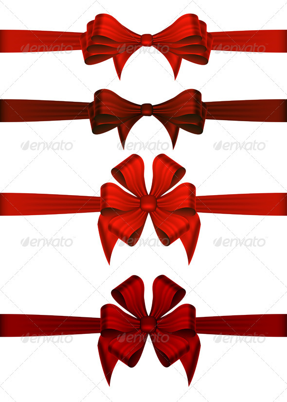 Red Gift Ribbons - Christmas Seasons/Holidays