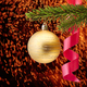 Christmas tree, Christmas balls and flying sparks, celebration background - PhotoDune Item for Sale