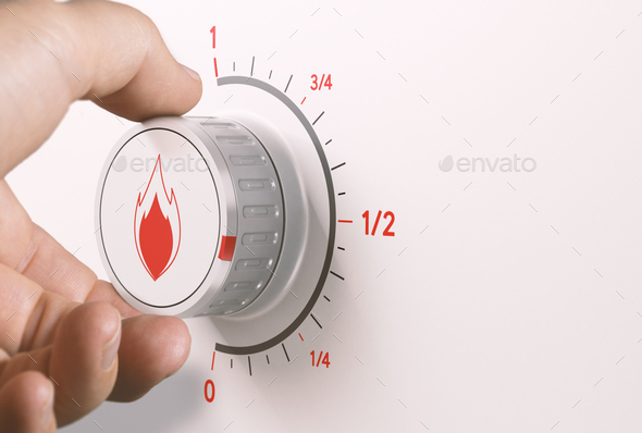 Reduce gas use. Reducing energy consumption. - Stock Photo - Images