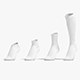 White Single Socks on tiptoe different shapes - fabric sox