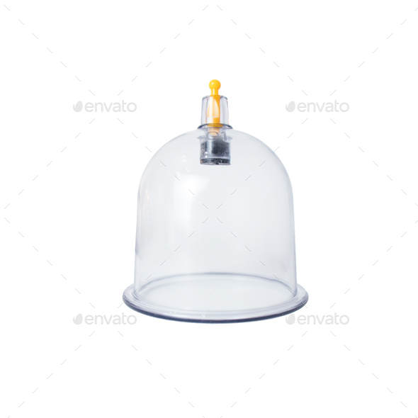 jar for vacuum massage,Vacuum therapy on white background,