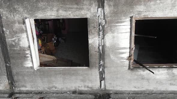 Vertical Video of a Burnt and Destroyed House in Kyiv Ukraine alt