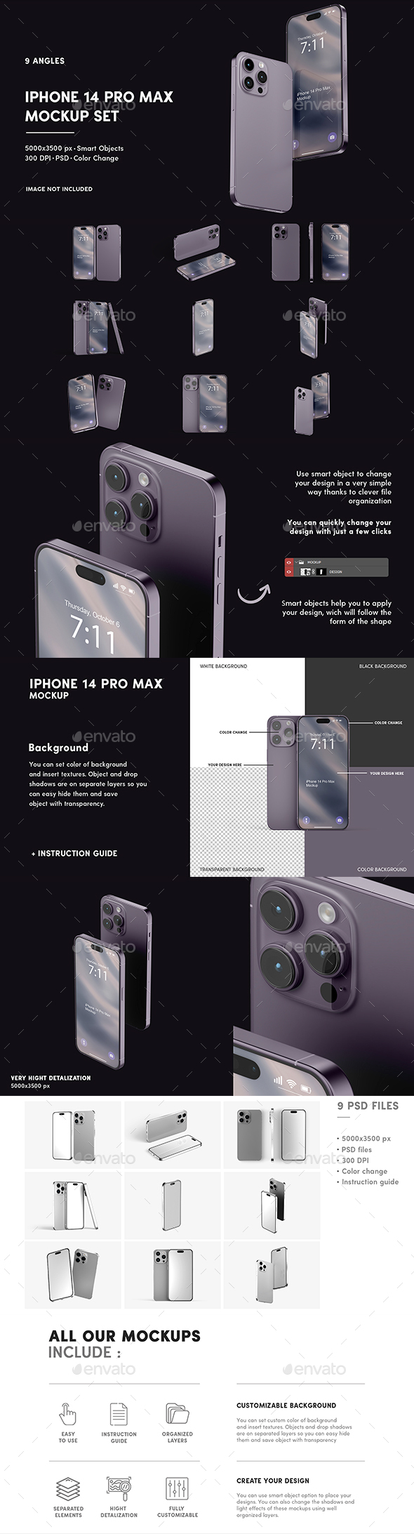 Iphone 14 Pro Max Mockup Set